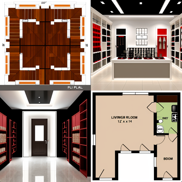 店铺装修设计方案平面效果图一览