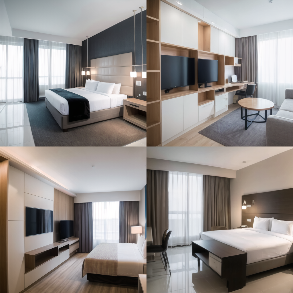 酒店客房设计装修效果图-小蓝鲸石晶地板墙板的应用