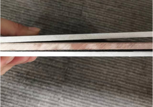 石晶地板横切面厚度展示